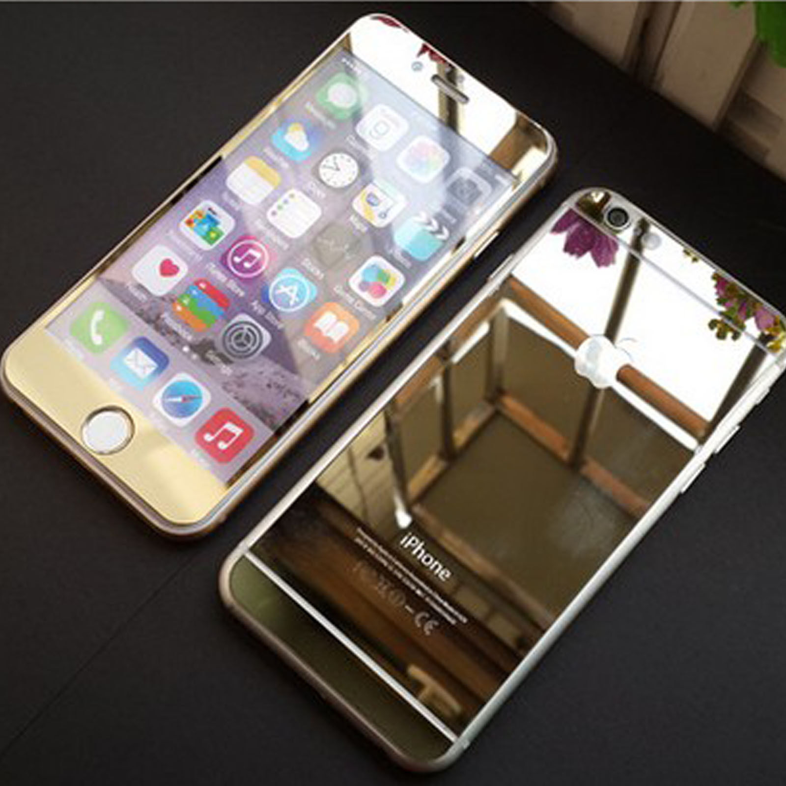 Folie Sticla iPhone 6 iPhone 6s Tuning GOLD Oglinda Fata+Spate Tempered Glass Ecran Display LCD - Image 5