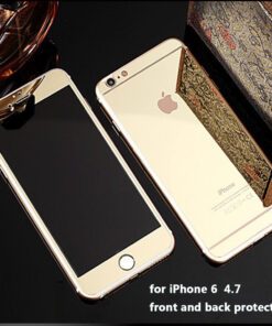 Folie Sticla iPhone 6 iPhone 6s Tuning GOLD Oglinda Fata+Spate Tempered Glass Ecran Display LCD