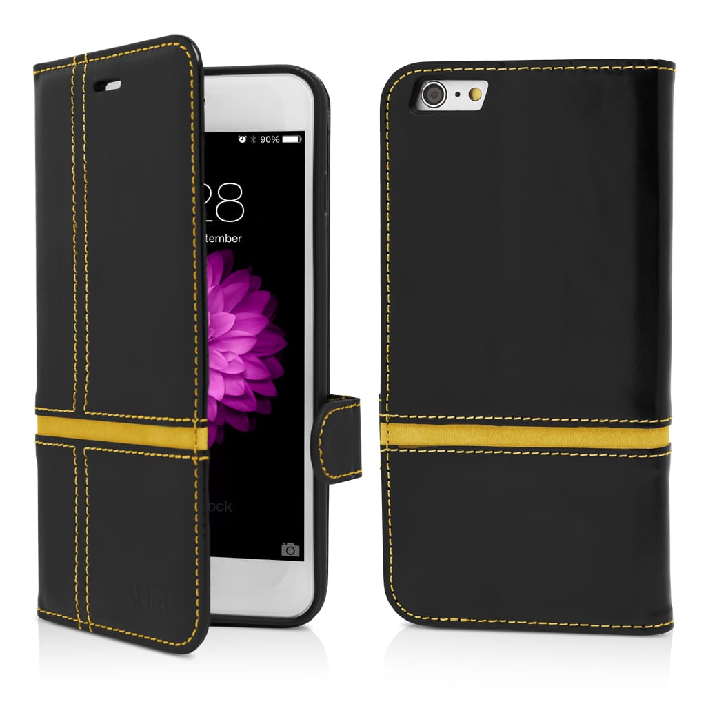 Husa Flip Book iPhone 6 Plus iPhone 6s Plus Black&Yellow Vetter