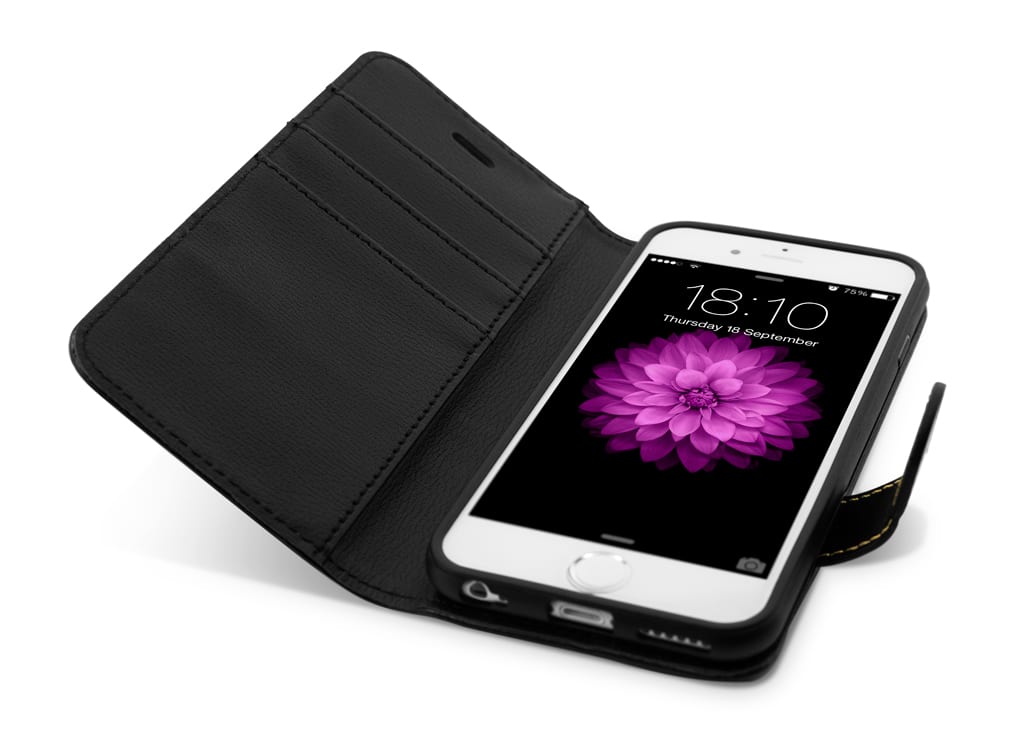 Husa Flip Book iPhone 6 Plus iPhone 6s Plus Black&Yellow Vetter - Image 3