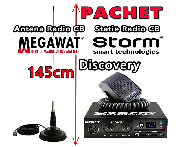 Statie Radio CB STORM Discovery IV + Antena Radio CB Megawat ML145 cu Magnet Megawat 145PL - Image 3