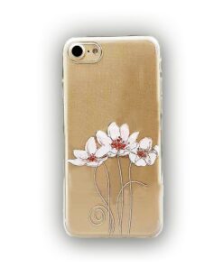 Husa Silicon iPhone SE 2 2020 Clear Pink Flower