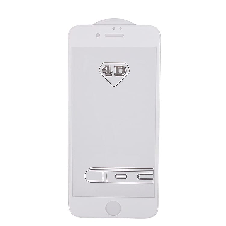 Folie Sticla iPhone 8 White Fullcover 4D Tempered Glass Ecran Display LCD - Image 3
