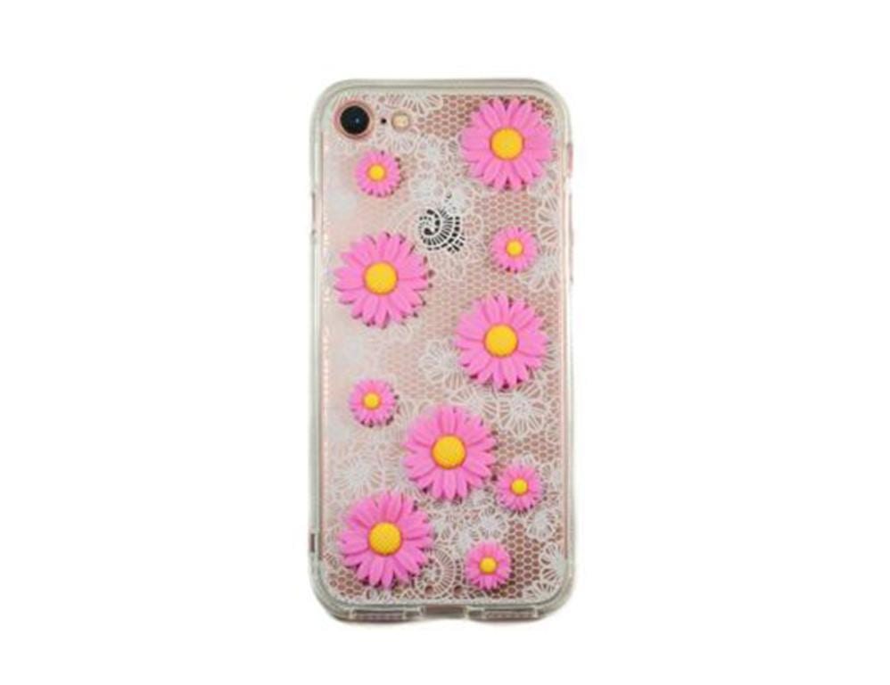 Husa Silicon Samsung Galaxy S6 Edge g925 Pink Daisy