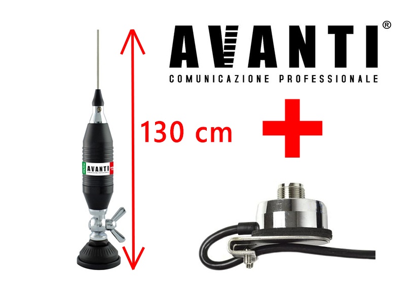 Antena Radio CB Fluture Avanti Volo 130cm cu adaptor PL si Suport Portbagaj Haion Capota T941 Pni - Image 4