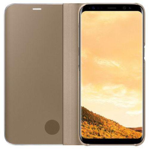 Husa Telefon Flip Book Clear View Samsung J7 2017 j730 Gold - Image 4