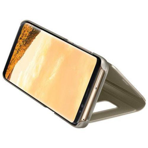 Husa Telefon Flip Book Clear View Samsung J7 2017 j730 Gold - Image 6