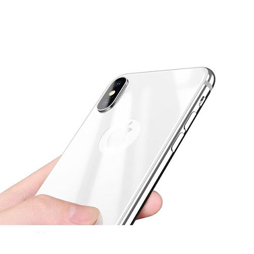 Folie Sticla Tempered Glass iPhone X White Back Fullcover - Image 5