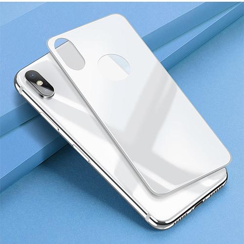 Folie Sticla Tempered Glass iPhone X White Back Fullcover - Image 4