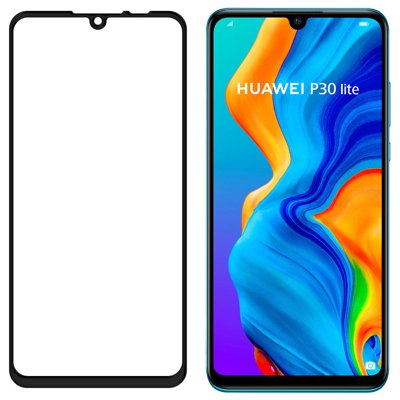 Folie Sticla Tempered Glass Huawei P30 Lite 4D/5D Full Glue Fullcover Black - Image 2