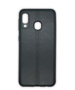 Husa telefon Silicon Samsung A40 a405 Black Leather