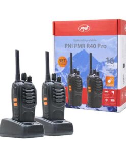Statie Radio UHF Walkie Talkie Portabila PNI PMR R40 PRO Set 2 buc si Acumulator