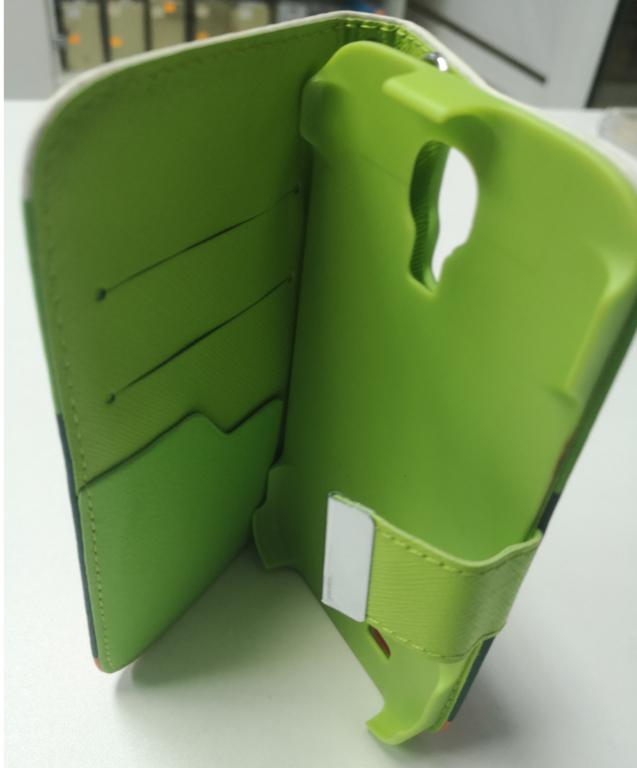 Husa Telefon Flip Book Samsung S4 i9500 Green&Orange&White - Image 4