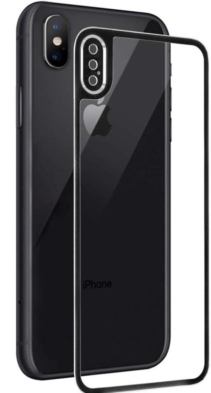 Folie Sticla Tempered Glass iPhone X iPhone XS 4D/5D Full Glue Fullcover Black Aluminium Frame Spate - Image 3
