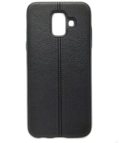 Husa telefon Silicon Samsung A6 2018 a600 Black Leather