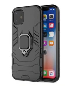 Husa telefon Plastic iPhone 12 Pro 6.1 antishock Rugged Sergeant Armor Ring black