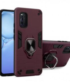 Husa telefon Plastic iPhone 12 Pro 6.1 antishock Rugged Sergeant Armor Ring wine