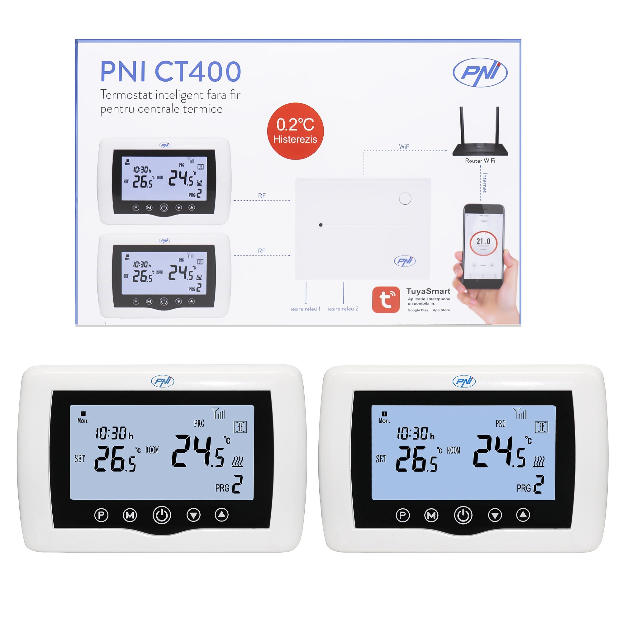 Termostat Inteligent PNI CT400 Wireless pentru Centrala Termica Control 2 zone - Image 11