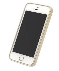 Husa telefon Bumper Plastic iPhone 5 5s SE gold&white Muvit
