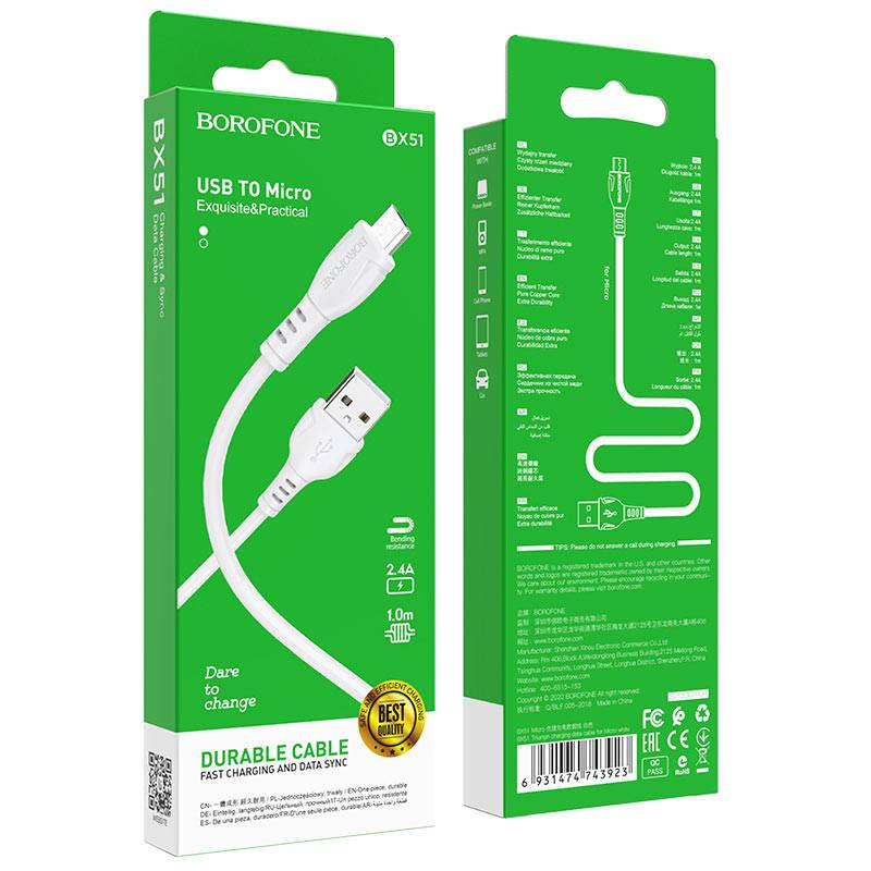 Cablu Date USB Microusb 2.4A 1m Borofone BX51 - Image 3