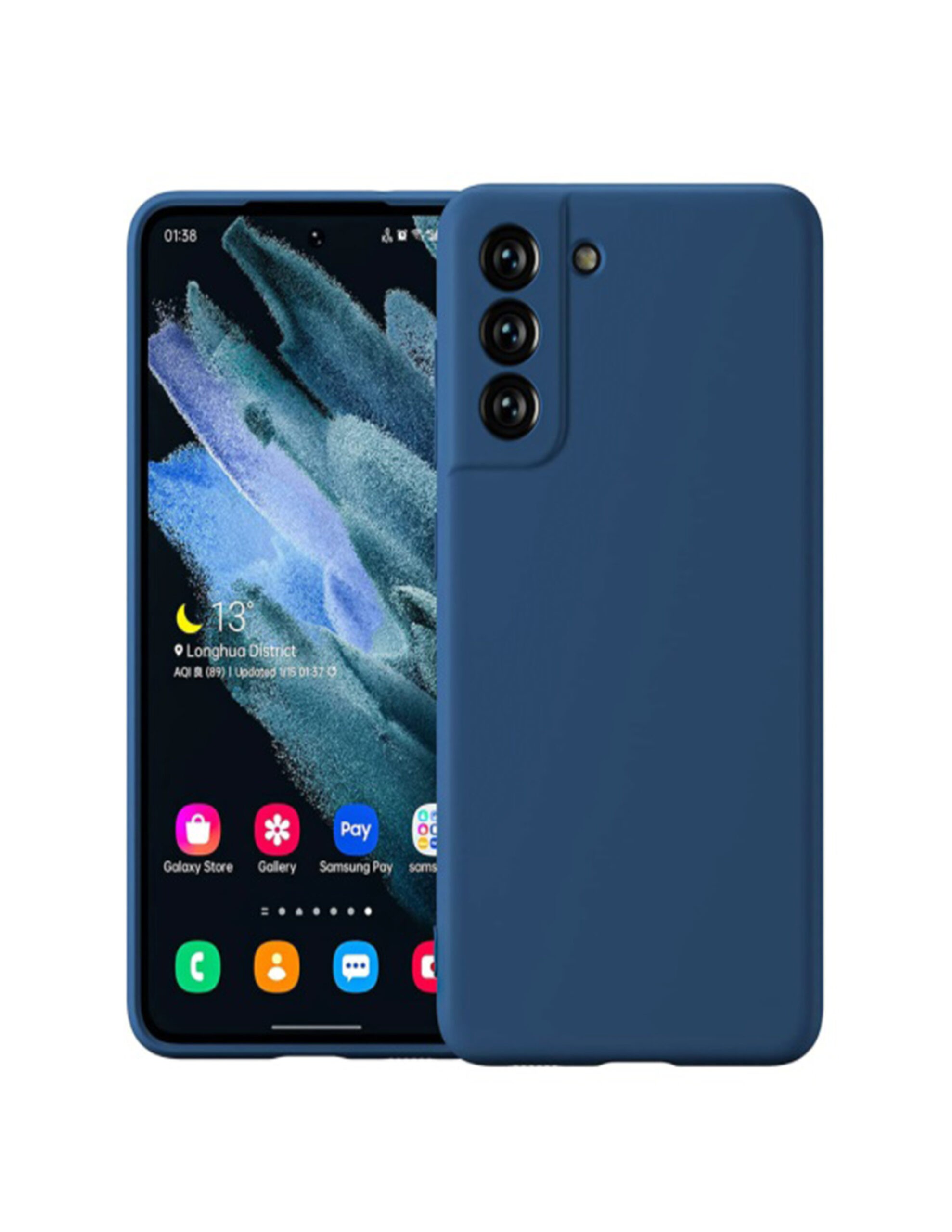 Husa Samsung S21 FE 5G g990 Silicon Matte Albastru - imagine 2