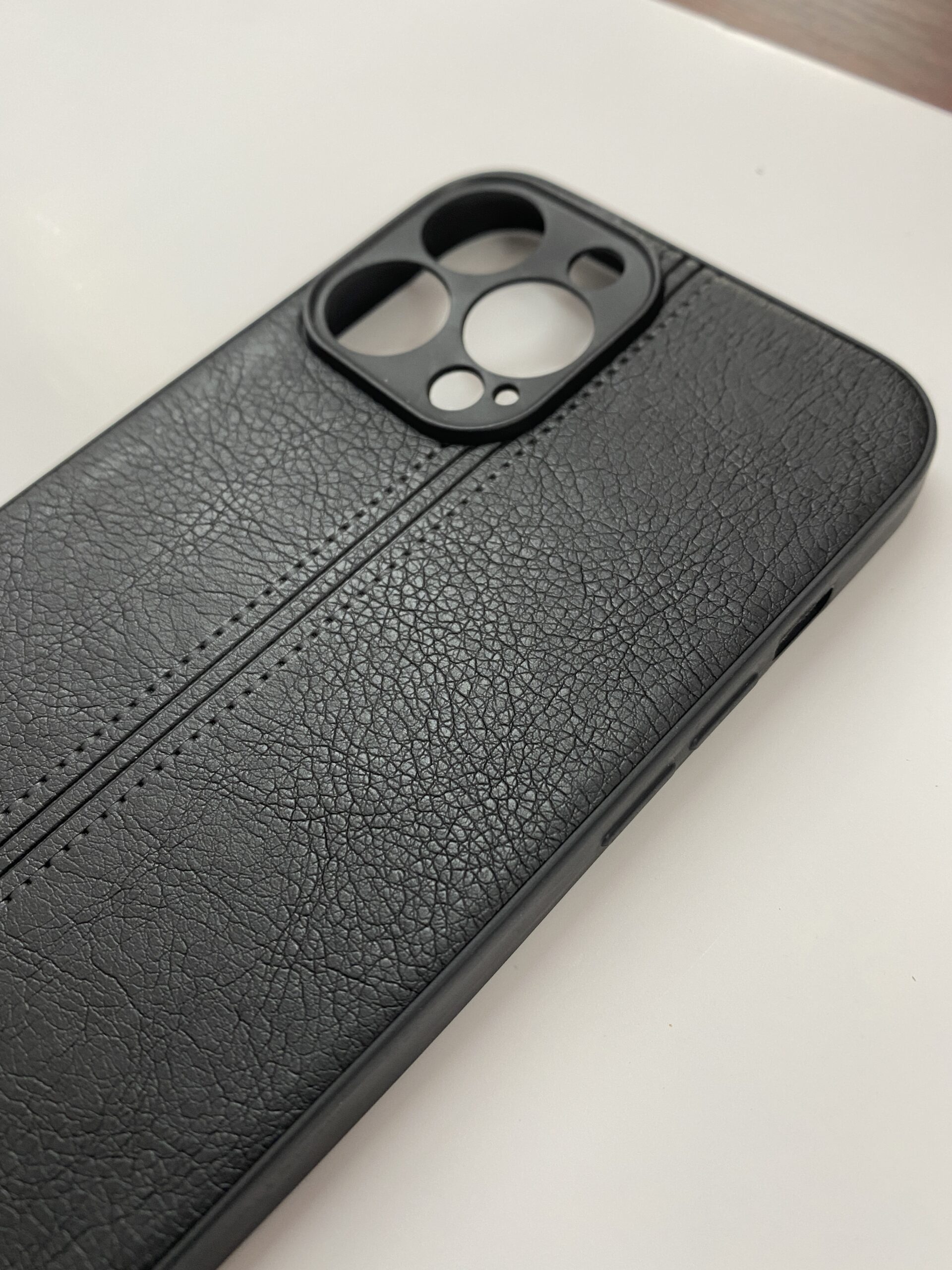 Husa Iphone 13 Pro Max Silicon Black Leather