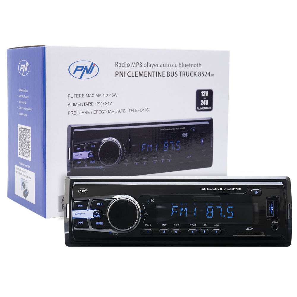 MP3 Player PNI Clementine 8524bt 1DIN 12V 24V Camion Tir Autobuz Auto - Image 5