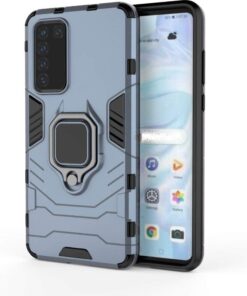 Husa Telefon Plastic Huawei P40 Pro antishock Armor Ring Blue
