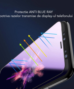 Alternative view of Folie Sticla Tempered Glass iPhone 7+ iPhone 8+ 4D/5D Full Glue Fullcover White Anti Blue Light