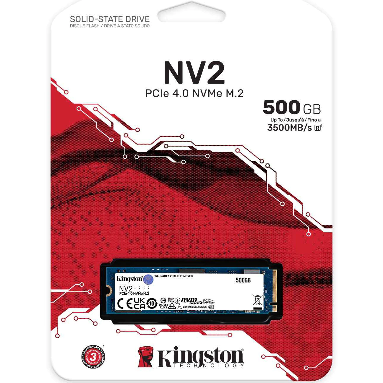 Solid State Drive (SSD) Kingston NV2 500GB, PCIe 4.0 NVMe, M.2. - Image 2