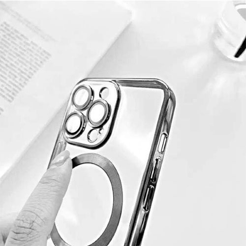 Husa iPhone 13 6.1 MagSafe Silicon Transparenta & Negru - Image 6