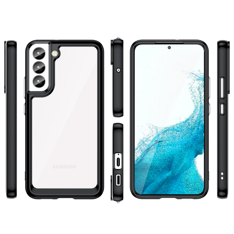Husa Samsung S23 5G s911 Plastic Negru + Transparenta - Image 2