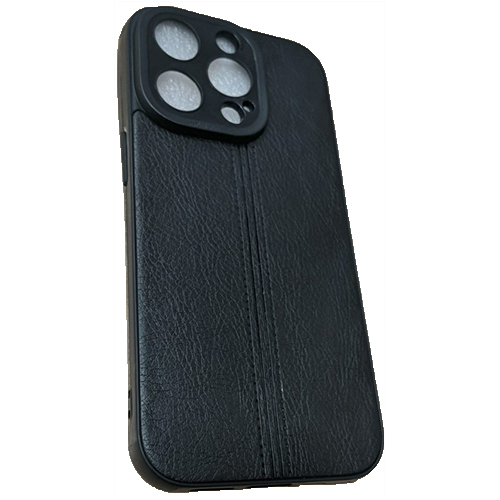 Husa iPhone 14 Pro 6.1 Silicon Black Leather - Image 2