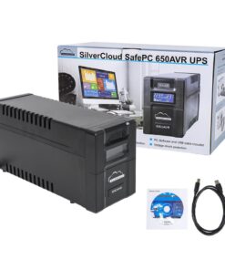 UPS SilverCloud SafePC 650AVR putere 360W ecran LCD software monitorizare PC