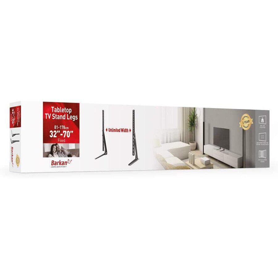 Stand de masa / podea Barkan S40 fix 32"-70"Negru Televizor Picioare Universale TV - Image 3