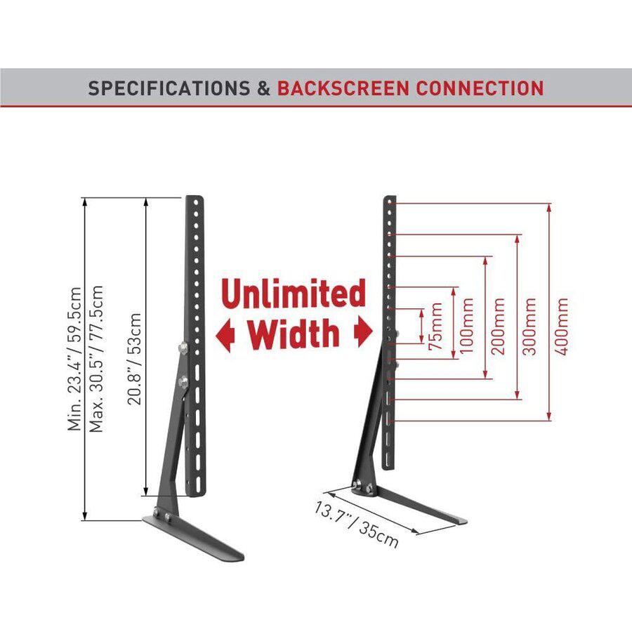 Stand de masa / podea Barkan S40 fix 32"-70"Negru Televizor Picioare Universale TV - Image 2
