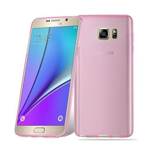 Husa Telefon Silicon Samsung Note 5 n920 clear pink ultra thin - imagine 3