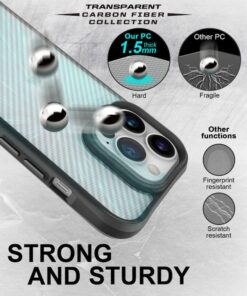 Alternative view of Husa iPhone 16 Pro 6.3 Transparenta Carbon