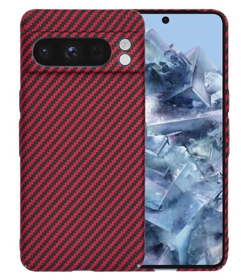 Husa Plastic Google Pixel 8 Pro Techsuit Carbon Rosu & Negru