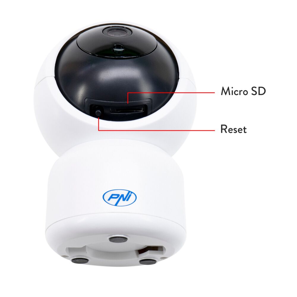 Camera de supraveghere Camera supraveghere video PNI IP390T 1080P cu PTZ WiFi H264+ suporta microSD 128GB, Night Vision, aplicatia Tuya, P2P, Android, iOS, pentru interior, rotire dupa miscare, alarma la miscare - Image 4