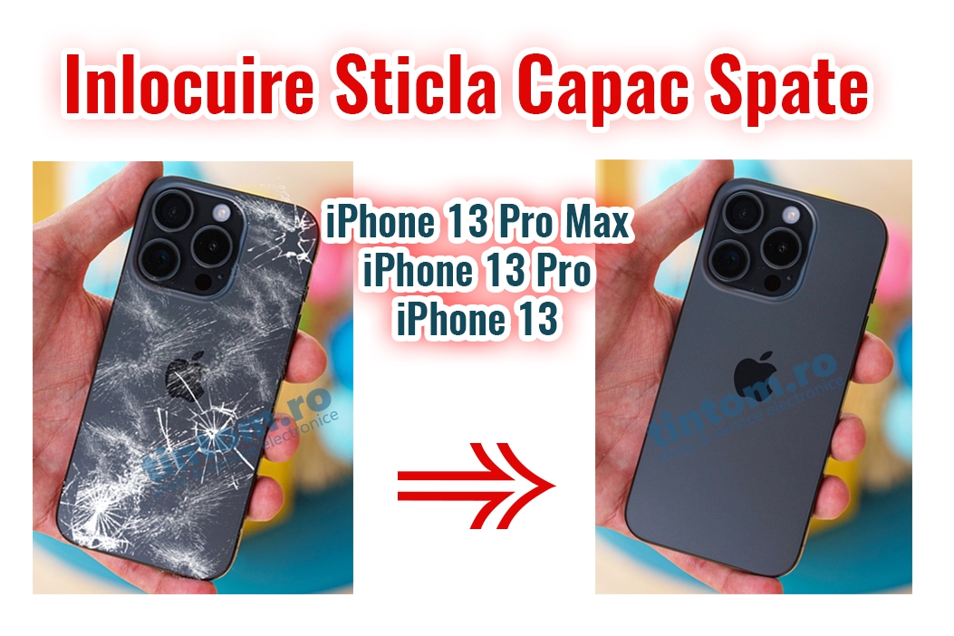 Inlocuire Capac Spart iPhone 13 13Pro 13 Pro Max Spart 13mini Sticla Spate - imagine 2