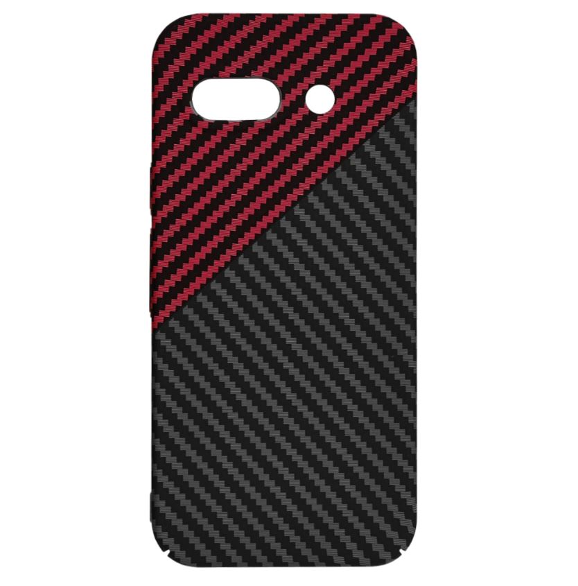Husa Google Pixel 9a Plastic Techsuit Carbon Rosu & Negru - Image 4