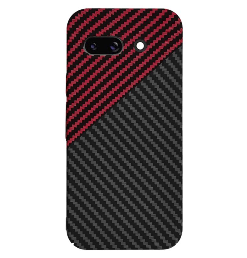 Husa Google Pixel 9a Plastic Techsuit Carbon Rosu & Negru - Image 2
