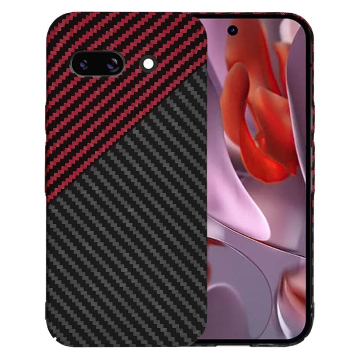 Husa Google Pixel 9a Plastic Techsuit Carbon Rosu & Negru