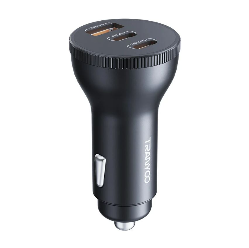 Incarcator Auto 2 x USB Tip C 30w si 1 x USB A Q.C 5.0 + Cablu USB Tip C la USB Tip C Tranyoo t-c25 78w