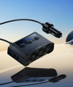 Alternative view of Incarcator Auto 240w 3 x Tripla & 2 x  USB Tip C &  2 x USB A Hoco z64